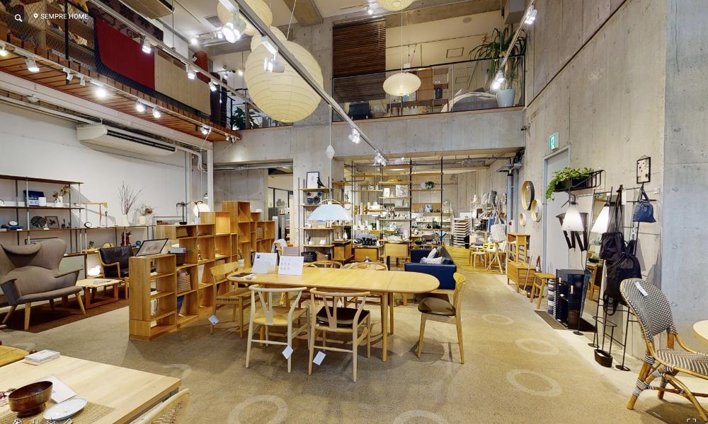 SEMPREの店内をオンラインで見られる3Dバーチャルショップ